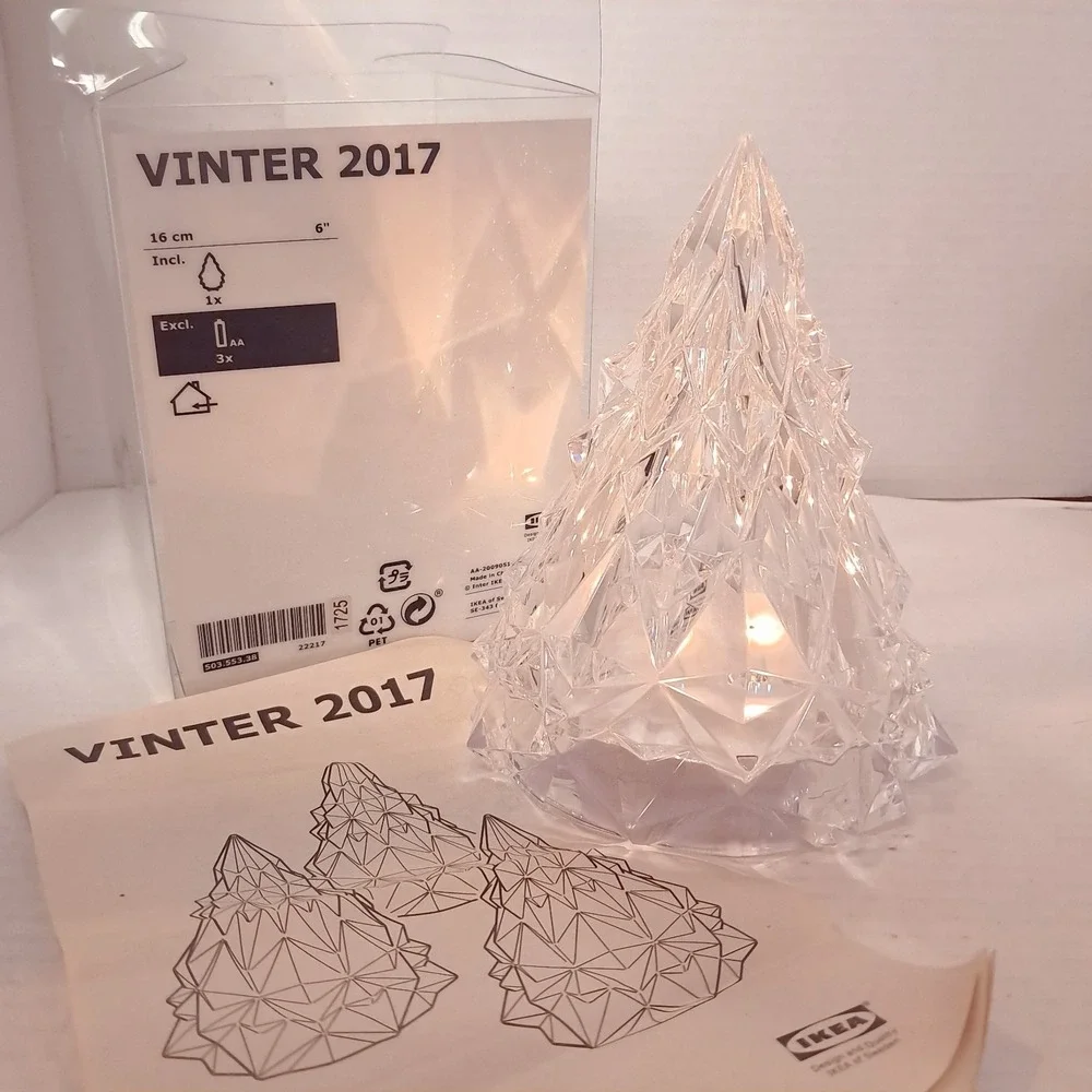 Ikea Vinter 2017 Acrylic‎ Lighted Christmas Tree Figure clear Vinterfest lights